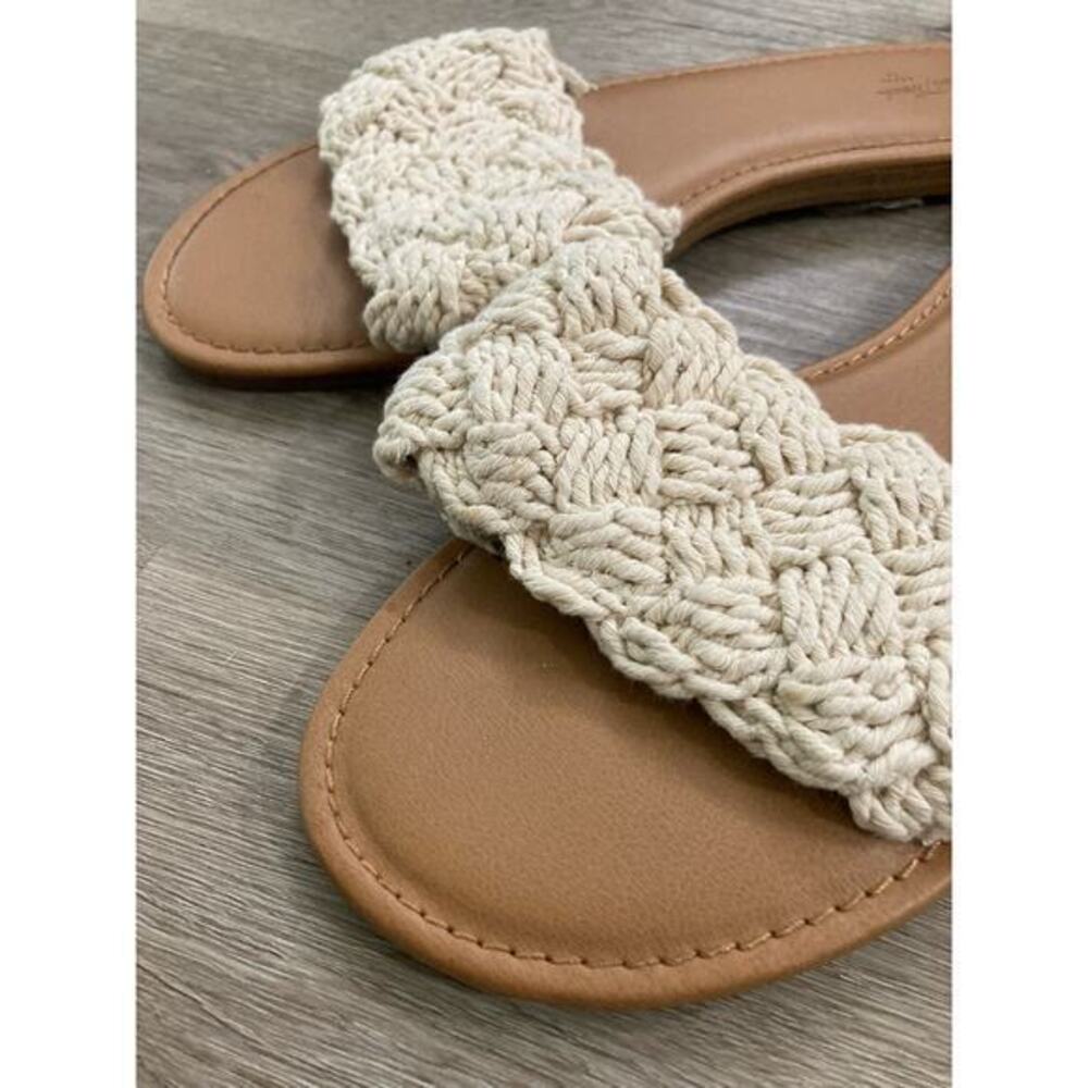 Universal Thread Women's Rosie Woven Slide Sandals Beige Size 8 Casual Spring‎ - Picture 8 of 11